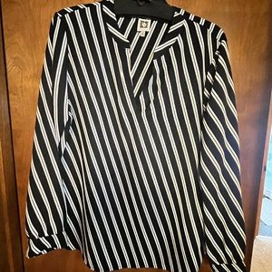 Black and white striped blouse